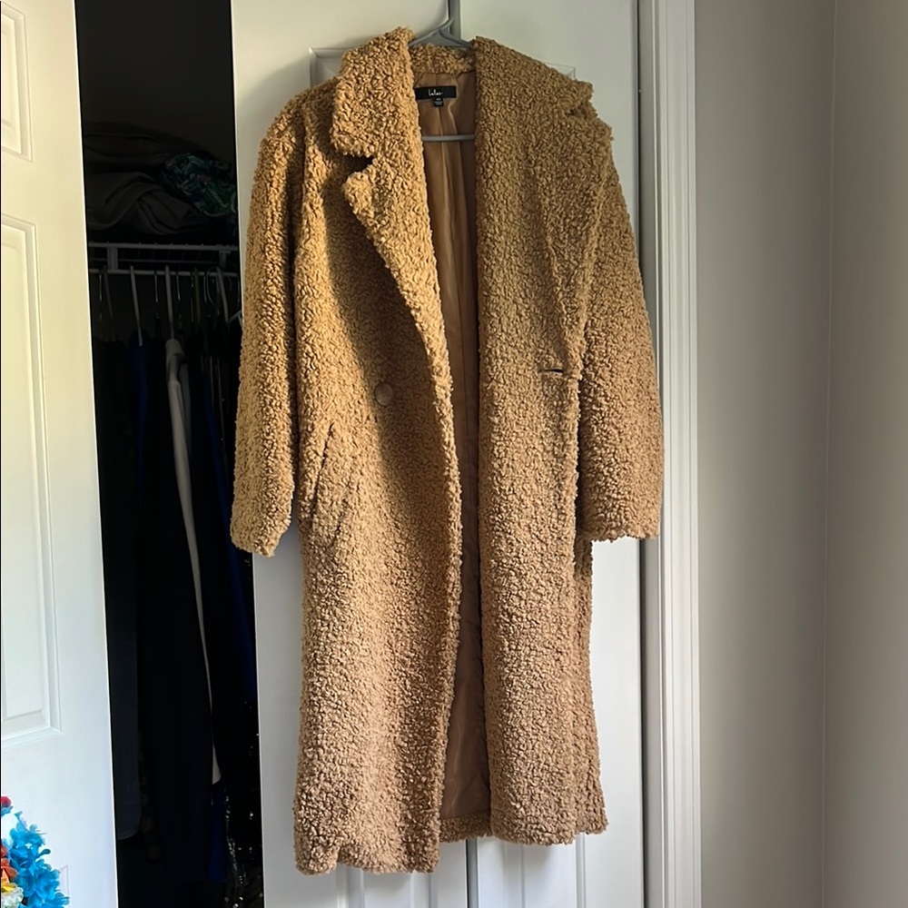 Women's Tan Teddy Coat
